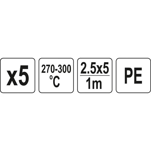 YATO Plastiko suvirinimo juostų rinkinys 5 vnt, PE polietilenas, 2,5 x 5 mm, 1 m image 3