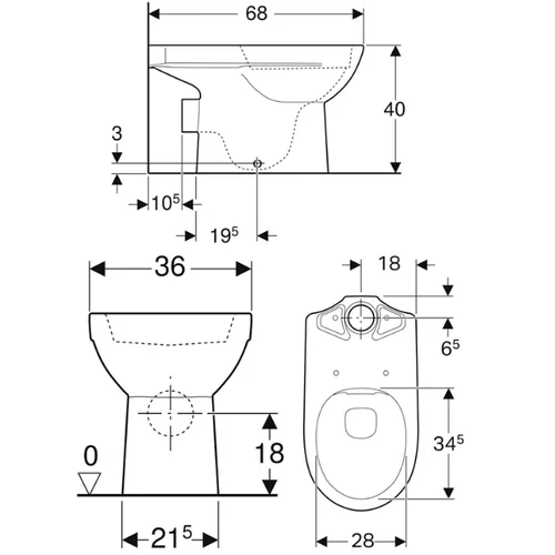 Geberit Selnova 500.285.01.6 Pastatomas klozetas Balta image 2