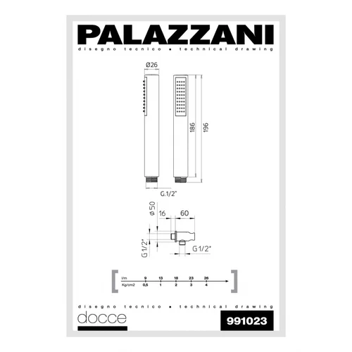Palazzani Dušo galvutė Easy Clean, 2.6 cm skersmuo image 2