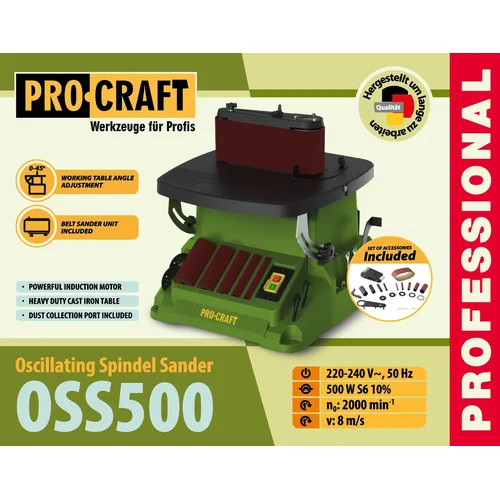 ProCraft OSS500 500 W juostinis ir veleninis šlifuoklis image 3