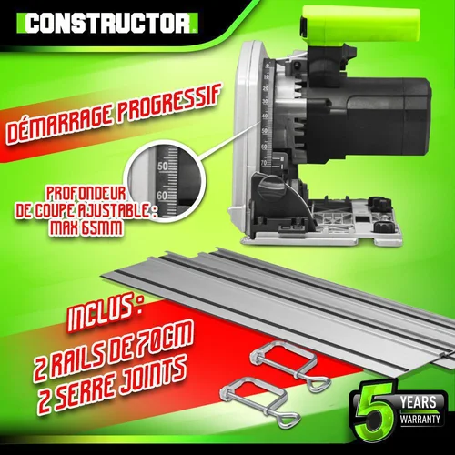 Constructor diskinis pjūklas, 190 mm, 1400 W image 3