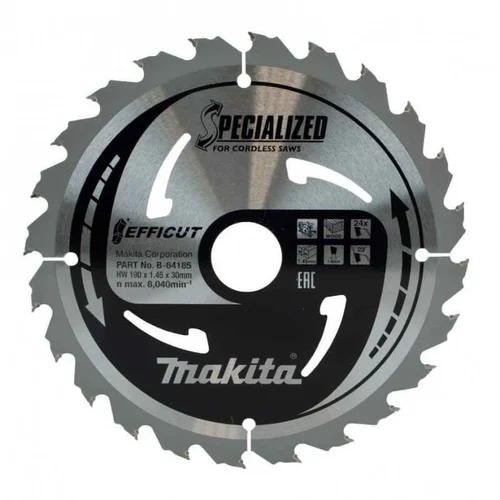 MAKITA Efficut 190 mm 24T medžio pjovimo diskas image 1