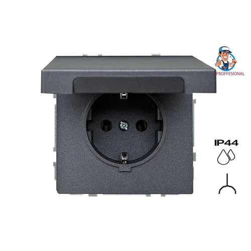 LIREGUS MODERN IKL16-208-01.M/BM kištukinis lizdas IP44 matinė juoda image 1