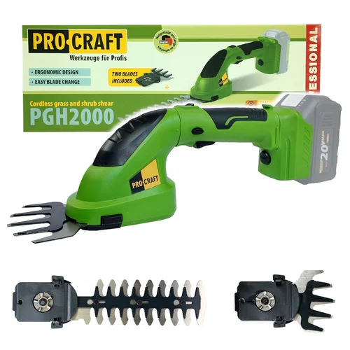 ProCraft PGH2000 akumuliatorinės žolės žirklės, 20 V image 1