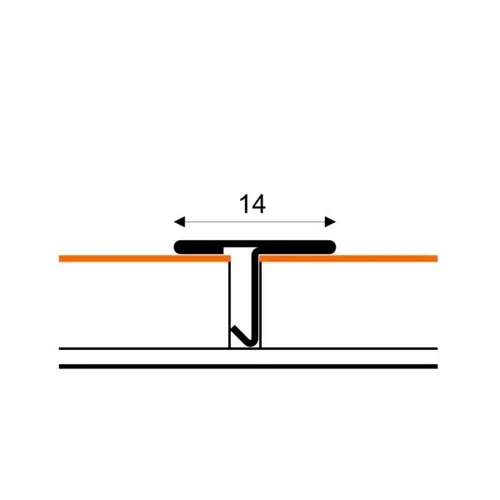 Profilis T tipo, nerūdijančio plieno Stainless Steel Profiles 21mm 250cm image 3
