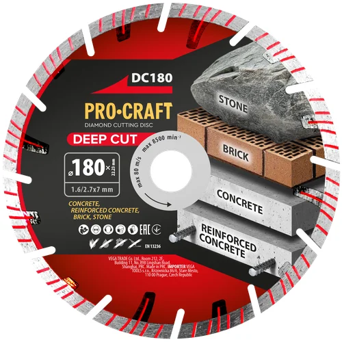 ProCraft DC180 Deimantinis pjovimo diskas 180 mm image 2