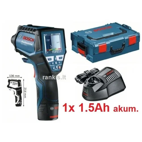 Bosch GIS 1000 C šilumos detektorius, L-BOXX, 1,5 Ah image 1