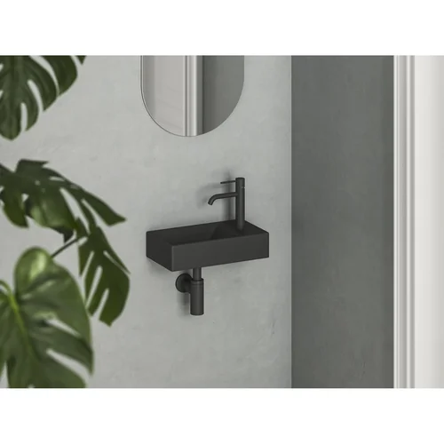 Ravak Veda Wall Mini dešininis praustuvas, 40 cm, juodas matinis image 2