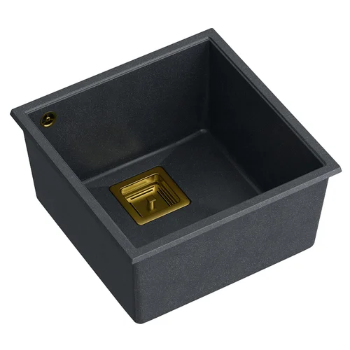 Quadron DAVID 40 HQD4242U8-G1 plautuvė 420x420x225 mm juoda/aukso image 3