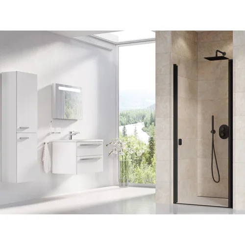 RAVAK Chrome CSD1 Dušo durys 90 cm Juoda/Skaidrus stiklas image 1