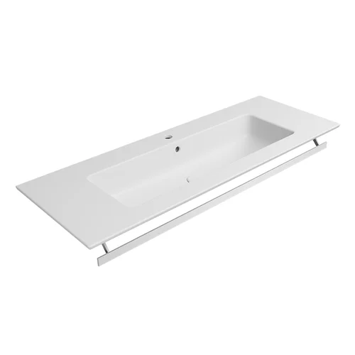 Pakabinamas/baldinis praustuvas Pura 122x46, baltas matinis, GSI - Be rankšluosčio laikiklio image 1