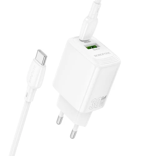 Borofone BN29 30W USB-C/USB-A + USB-C į USB-C kabelis 1,0 m baltas image 2
