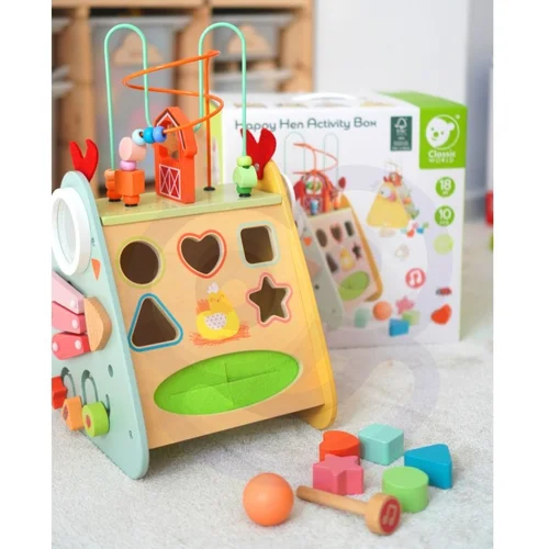 CLASSIC WORLD Montessori 10in1 Happy Farm XXL Veiklos kubas image 2