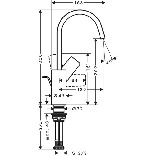 Hansgrohe Vivenis 210 75030700 Baltas matinis image 2
