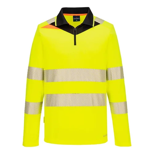 PORTWEST DX419 hi-Vis polo marškinėliai su užtrauktuku 4XL Geltona/Juoda image 3