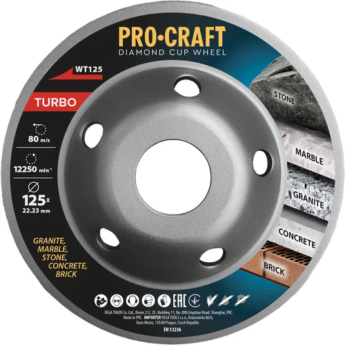 ProCraft WT125 Turbo Deimantinis šlifavimo diskas 125 mm image 2