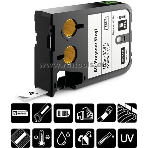 Dymo Vinilinė juostelė XTL 12 mm juod./permat. image 1