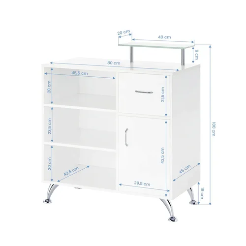 GABBIANO Q-0833 Petit Glass White registratūros stalas image 3
