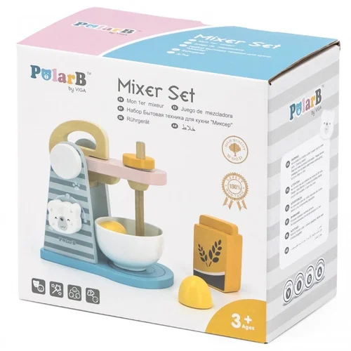 Viga Toys Medinis maišytuvas Rožinis ir Pilkas image 3