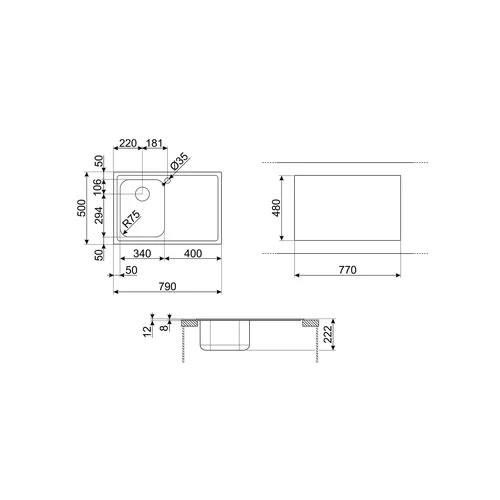 SMEG SP791S-2 Virtuvės plautuvė image 3
