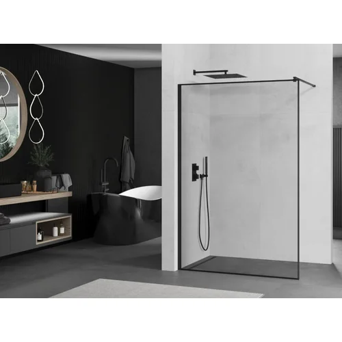 Dušo sienelė Mexen Kioto Walk-in 100 x 200 cm, juodas rėmas, 8 mm stiklo storis image 2