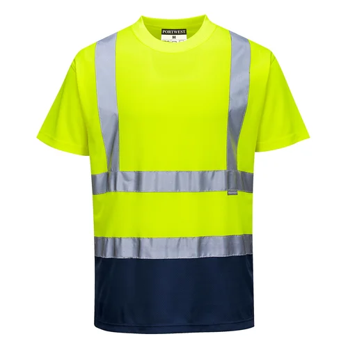 PORTWEST S378 Dvispalviai marškinėliai 6XL Geltona / Tamsiai mėlyna image 3