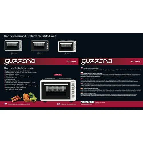 Guzzanti GZ 3641A GZ-3641A Elektrinė krosnelė Balta image 3