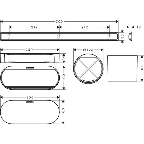 Hansgrohe WallStoris 27968700 Vonios aksesuarų rinkinys baltas matinis image 2