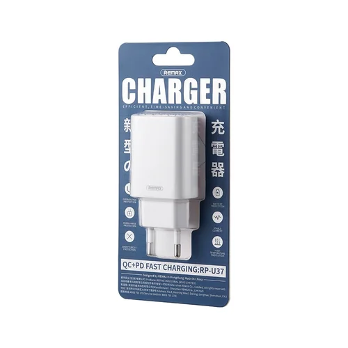 Remax RP-U37 20W USB-C/USB-A Baltas image 3