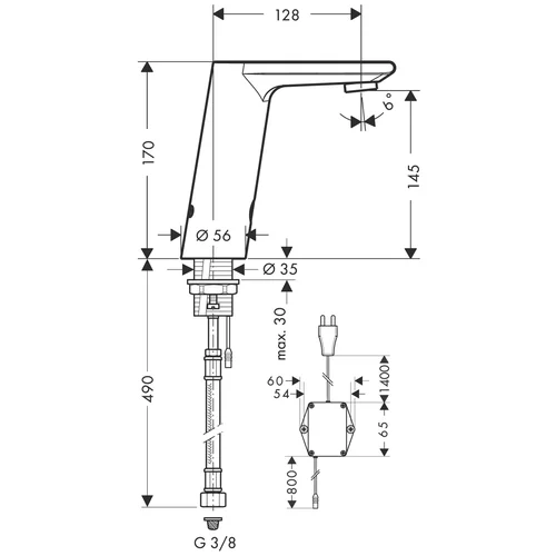 Hansgrohe Metris S sensorinis praustuvo maišytuvas 31102000 image 2