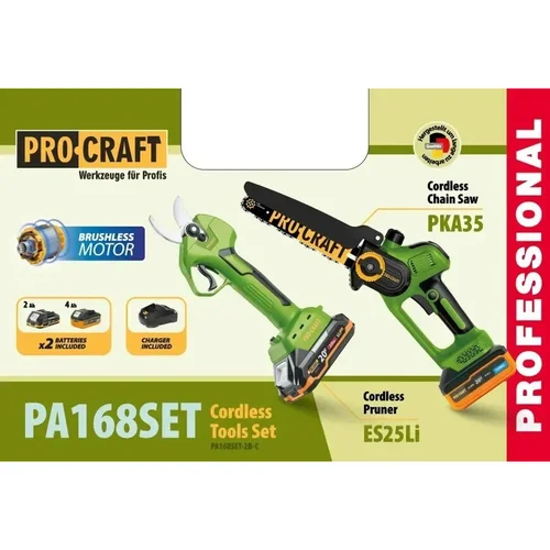 Procraft PA168SET įrankių rinkinys, 20 V, 2×4 Ah image 2