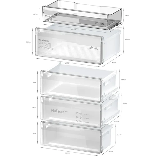 Šaldytuvas Bosch Visibly No Frost, KGN492LDF image 3