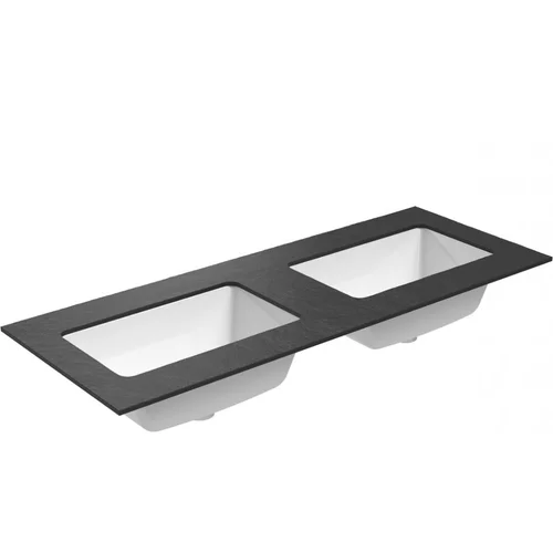 Kame Universal WP/12-3/H17-P3-D dvigubas praustuvas, 120 cm, Juoda lava HPL image 1