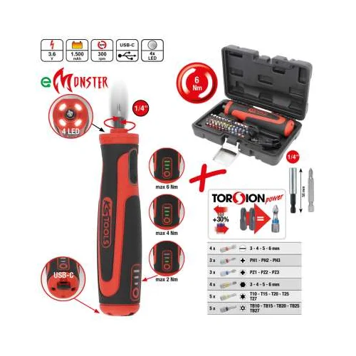 KS Tools eMONSTER akumuliatorinis suktuvas 1/4'' image 1