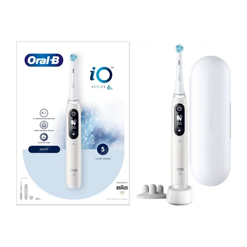 Oral-B iO6 Series elektrinis dantų šepetėlis, Baltos spalvos image 2