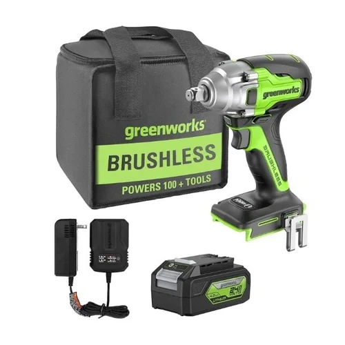 GreenWorks GD24IW400K4 smūginis veržliaraktis, 24V, 4Ah baterija image 1