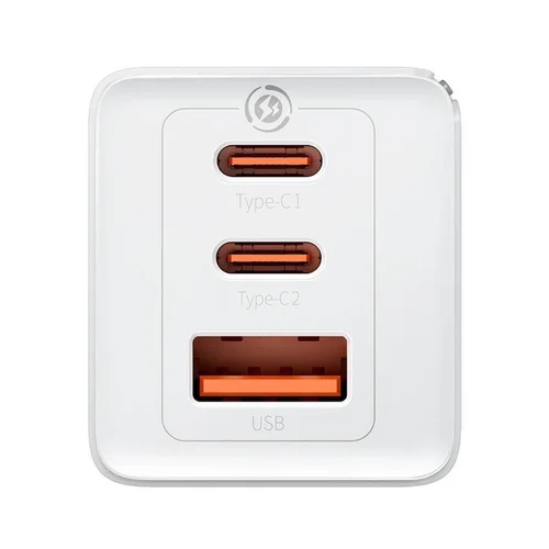 Baseus GaN5 Pro įkroviklis 65 W, balta, 2x USB-C/USB-A image 2