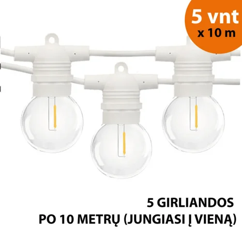 Glow lauko LED girlianda 50 m balta image 1