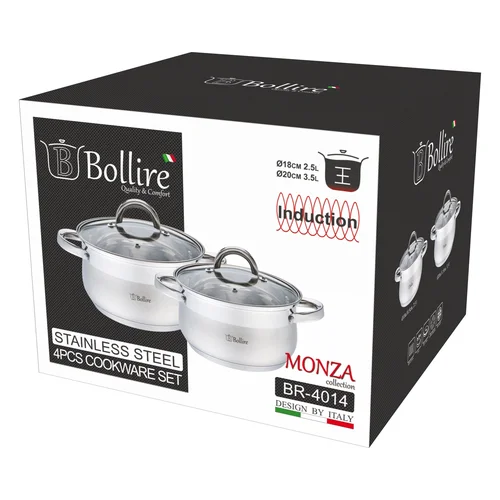 Puodų rinkinys Bollire Casserole Monza BR-4014, 2 vnt. image 2