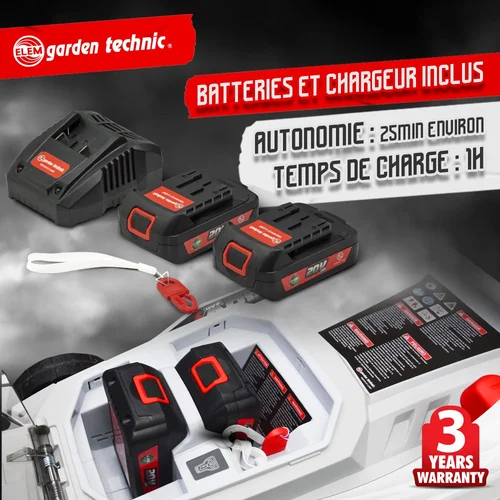 Elem Garden Technic Akumuliatorinė vejapjovė, 40 V (2 x 20 V) image 3