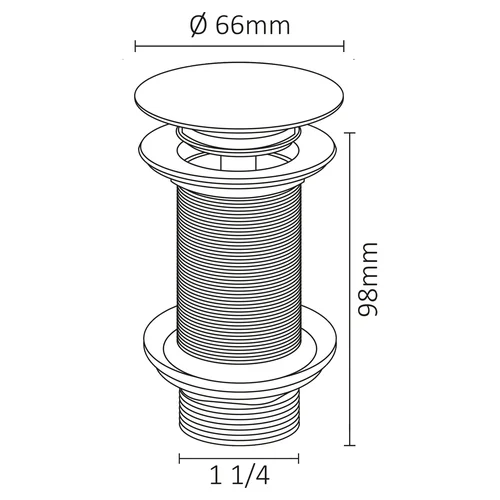 Nutekėjimo sistema praustuvui 66 x 98 mm, matinė vario image 2