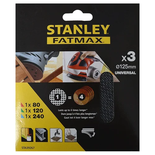 Stanley Šlifavimo tinklelių rinkinys VELCRO 125 mm image 2
