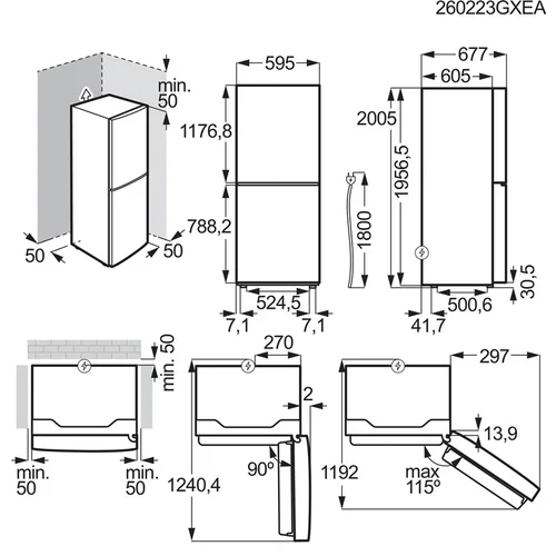 Electrolux LNT6HC37K1 Šaldytuvas su apačioje šaldikliu image 3