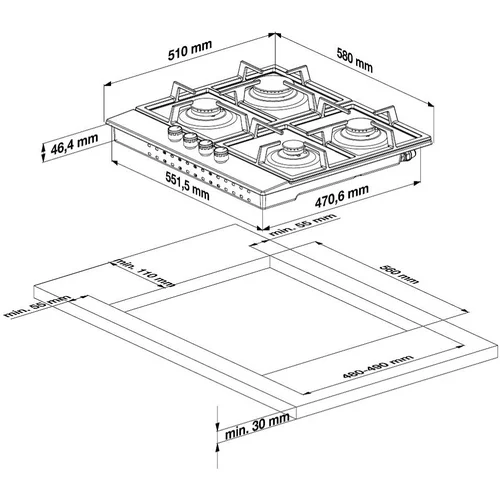 BEKO HILG64225S 60 cm dujinė kaitlentė, Juoda image 3
