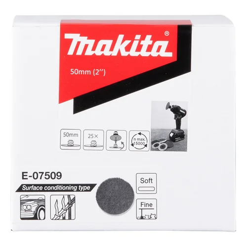 Makita E-07509 Paviršiaus paruošimo padas, 50 mm, minkštas, švelnus, 25 vnt./kompl. image 2