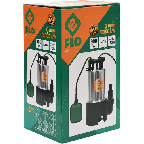 INOX Flo Elektrinis siurblys nešvariam vandeniui 900W max 8.5m 16000l/h image 2