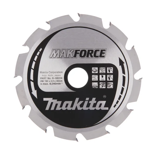 Makita B-08224 MAKFORCE 190X2X30mm 20° T12 pjovimo diskas image 2