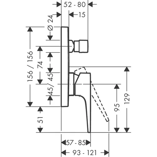 Hansgrohe Metropol 32545700 potinkinis vonios maišytuvas image 2
