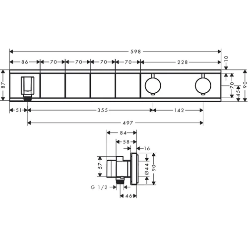 Hansgrohe RainSelect 15357600 Termostatinis maišytuvas su dušo laikikliu image 2