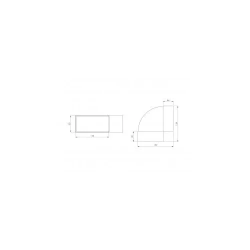 Europlast KLH ventiliacijos alkūnė 110 x 55 mm, 90° image 2